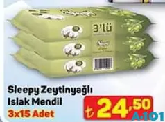SLEEPY ZEYTİNYAĞLI ISLAK MENDİL 3X15 ADET fiyat ve kampanya bilgisi